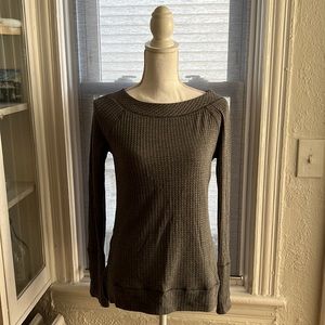 Anthropologie Deletta Waffle Knit Henley Size Small